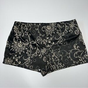 Express Black and Cream Floral High Waist Shorts